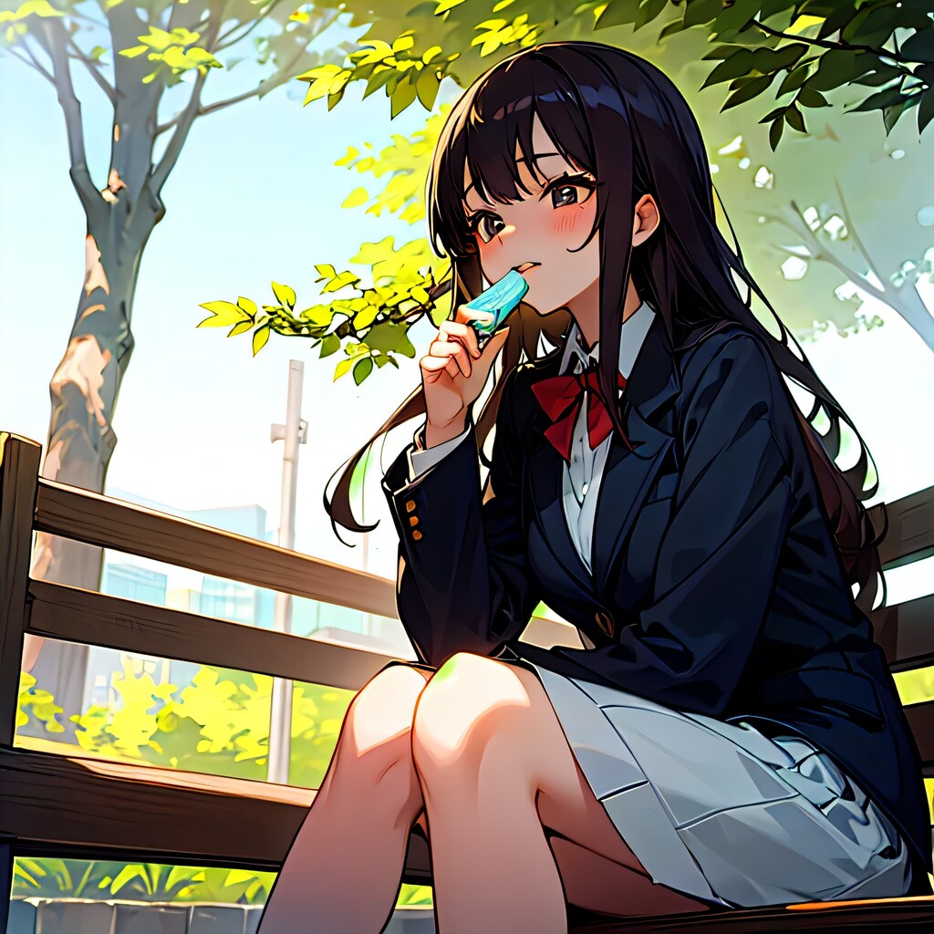 黒髪ロングでブレザーの少女４３