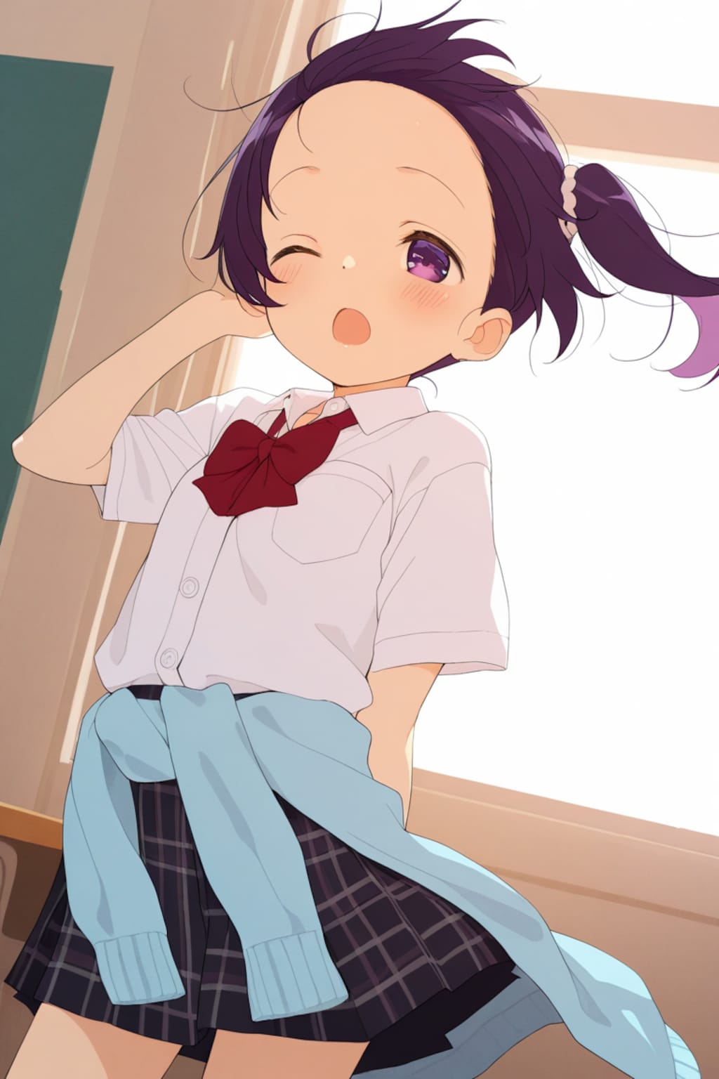 教室のサイドテール子ちゃん