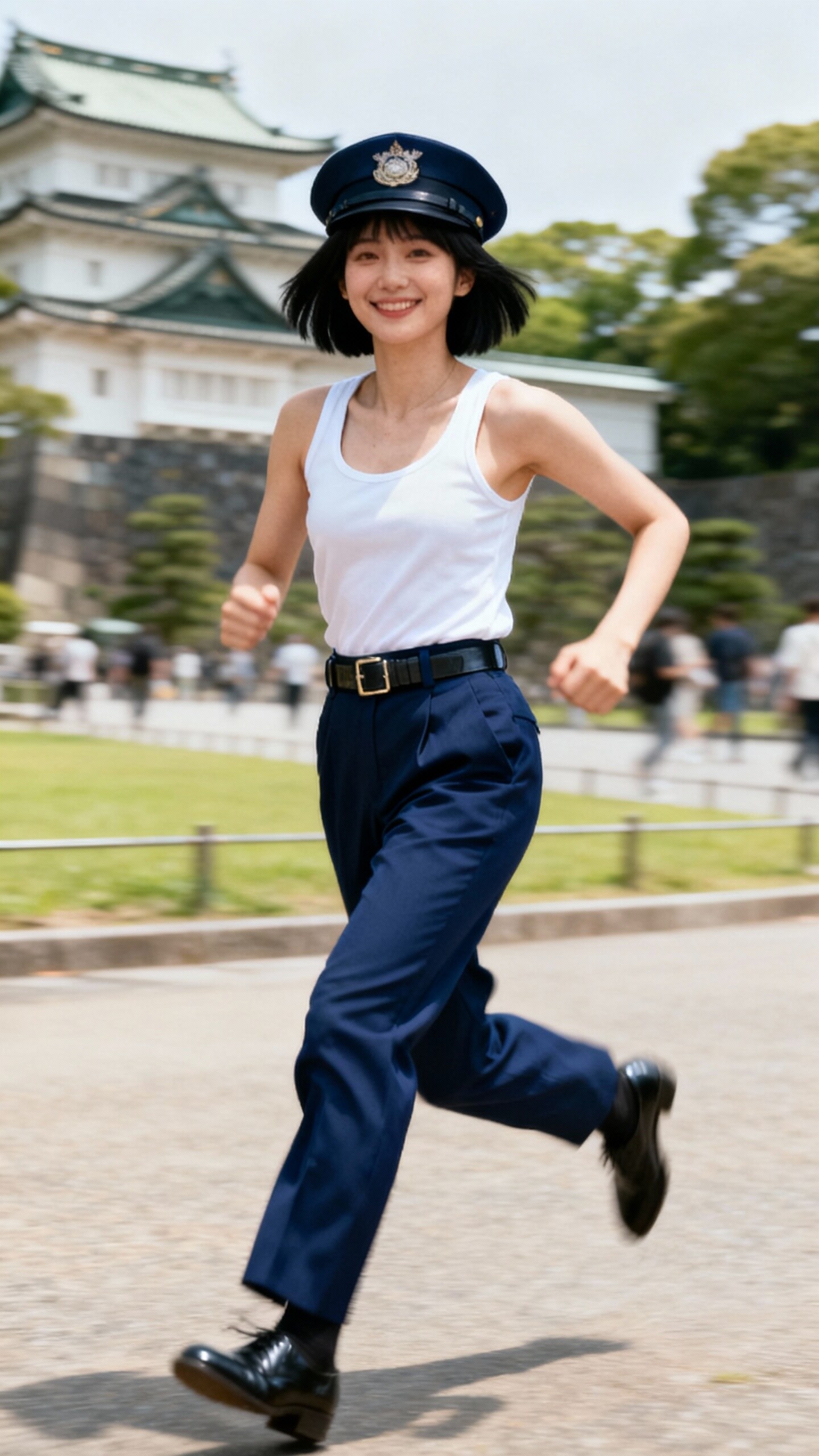 seedream実写特集　かっこかわいい婦警佐久間夏綺の皇居ランニング