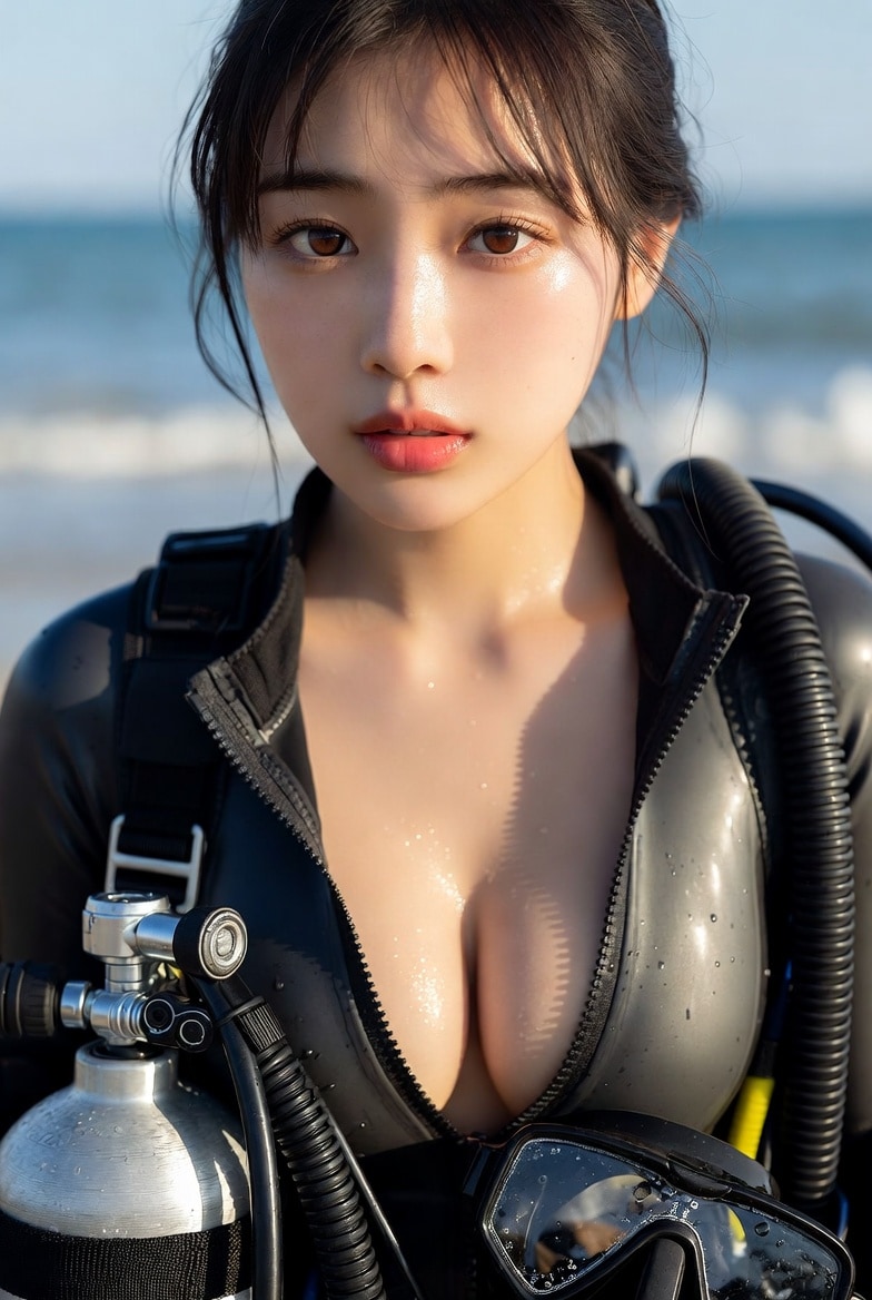 女性ダイバー