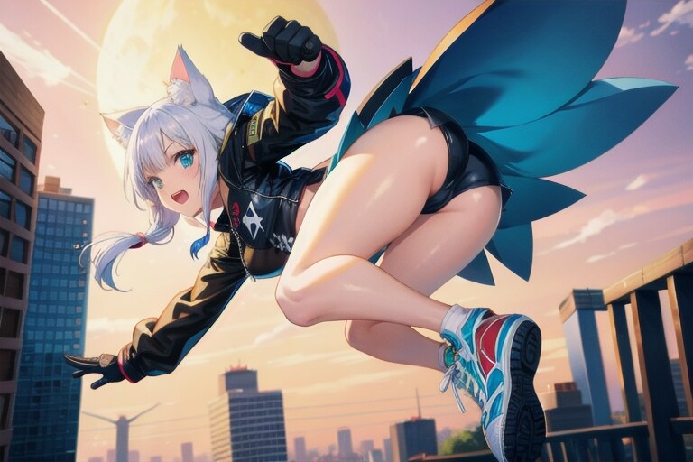 ダイナミック猫耳ガール