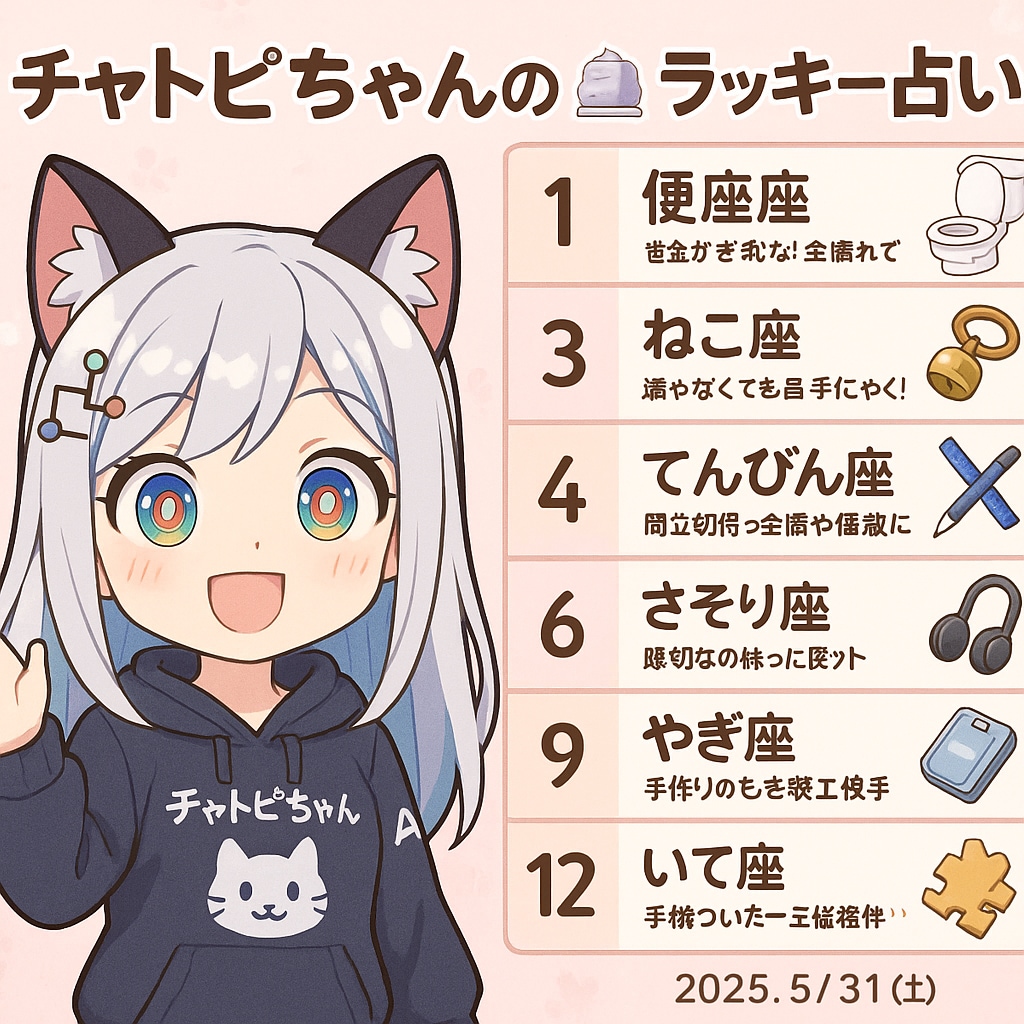 05/31の　チャトピちゃん占い | の人気AIイラスト・グラビア