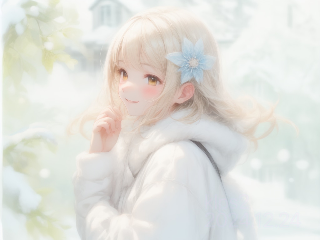 サンタを終えた朝の女性