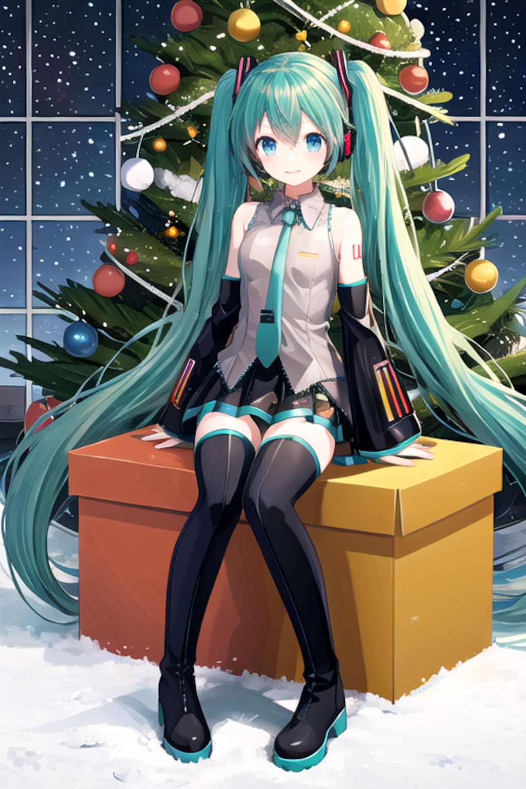 ミクとクリスマスツリー