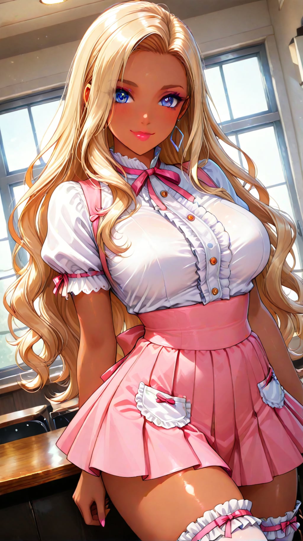 褐色ギャルウェイトレス