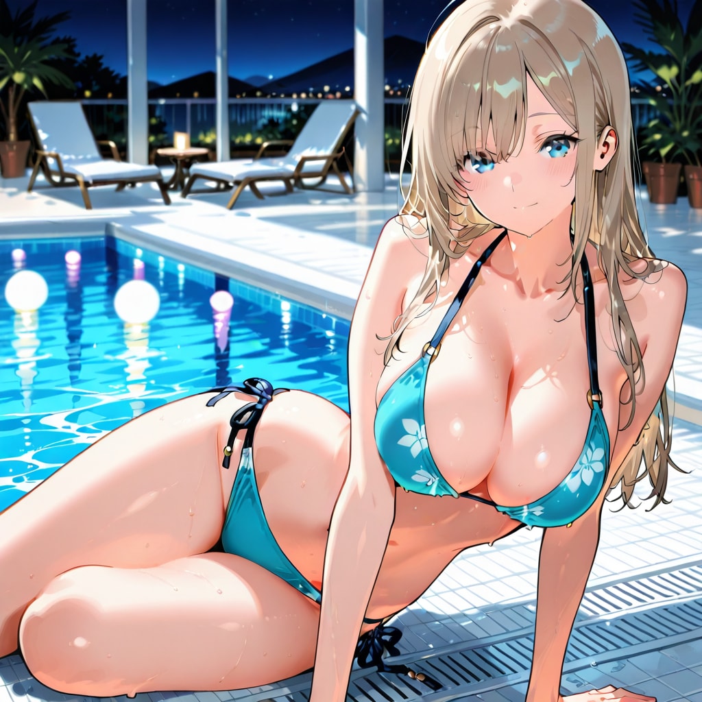 金髪ビキニ女子