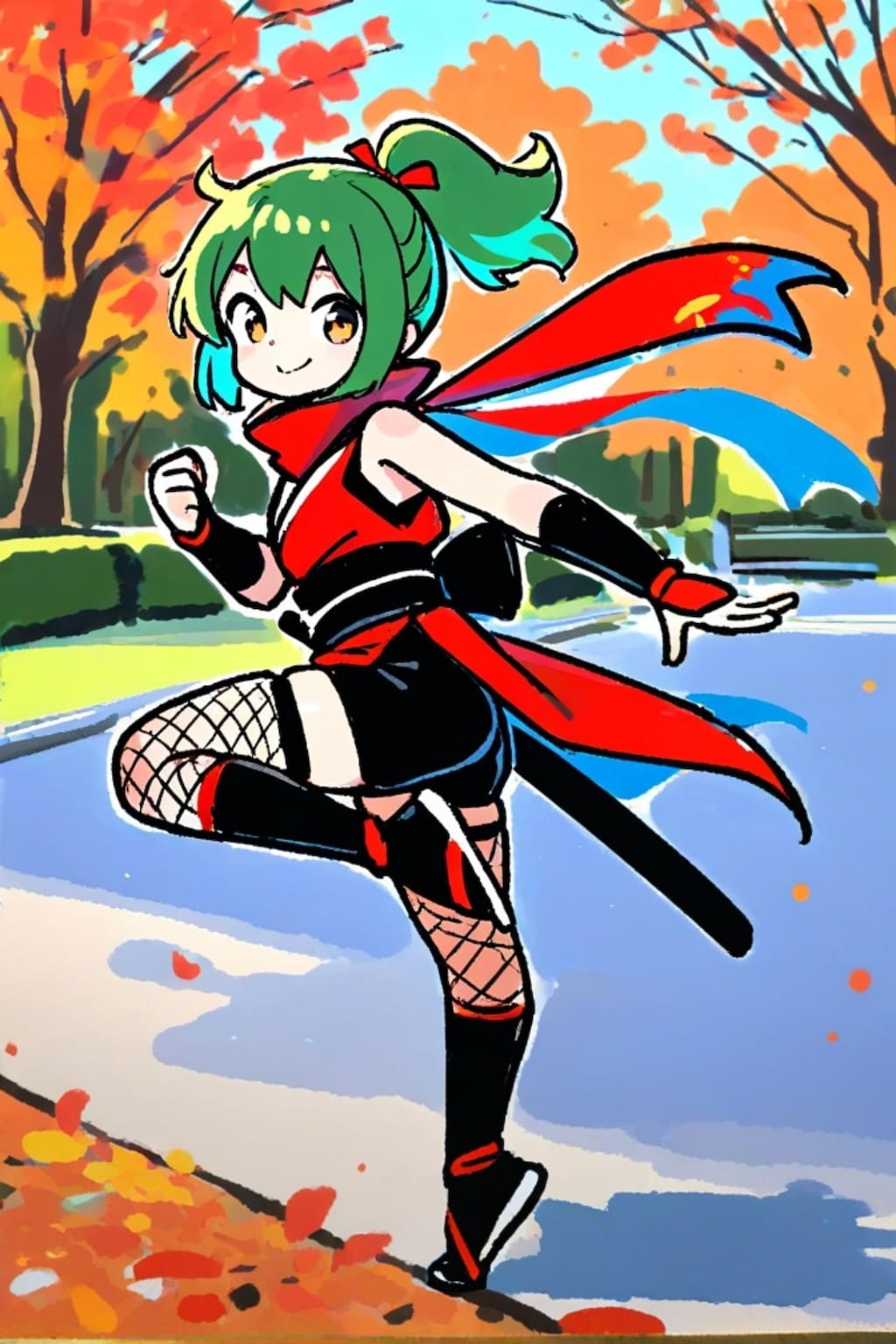 緑髪の忍者ちゃん