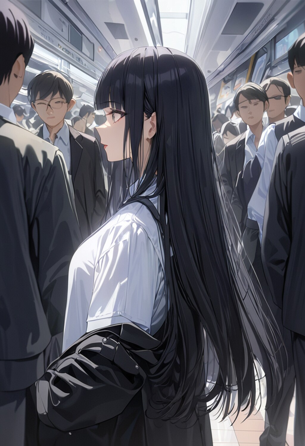 通勤電車の中で