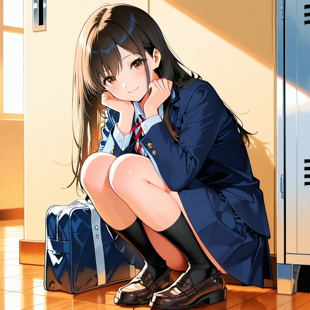 しゃがみ少女