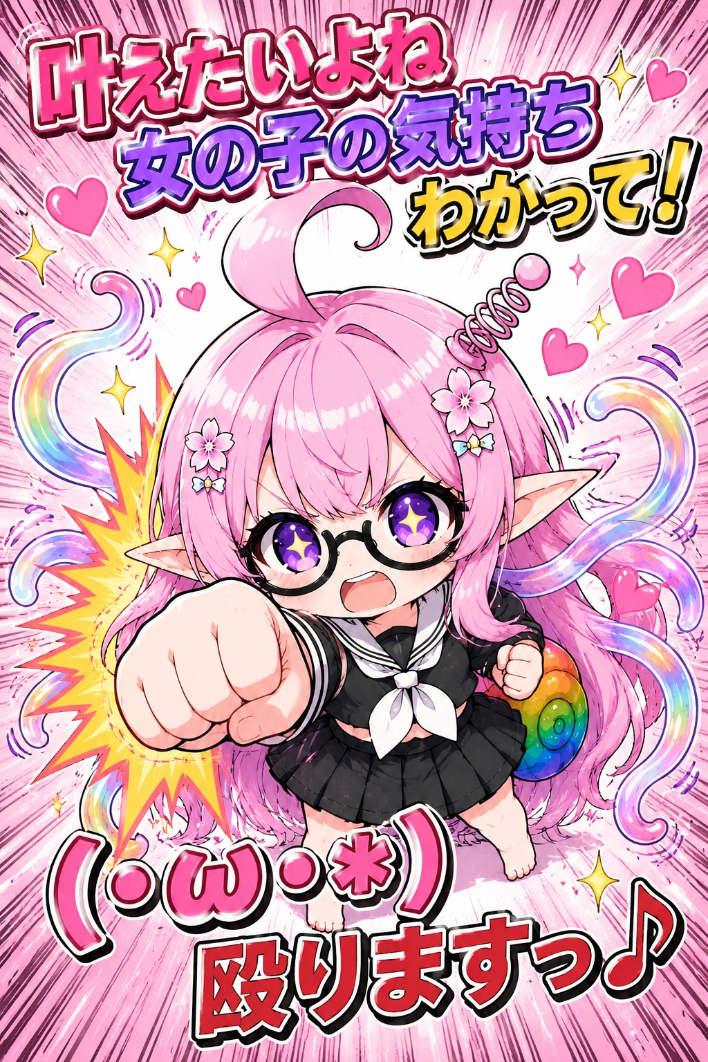 叶えたいよね 女の子の気持ち わかって！ (･ω･*) 殴りますっ♪ | の人気AIイラスト・グラビア