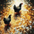 Chickens in golden water 2枚目