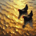 Chickens in golden water 5枚目