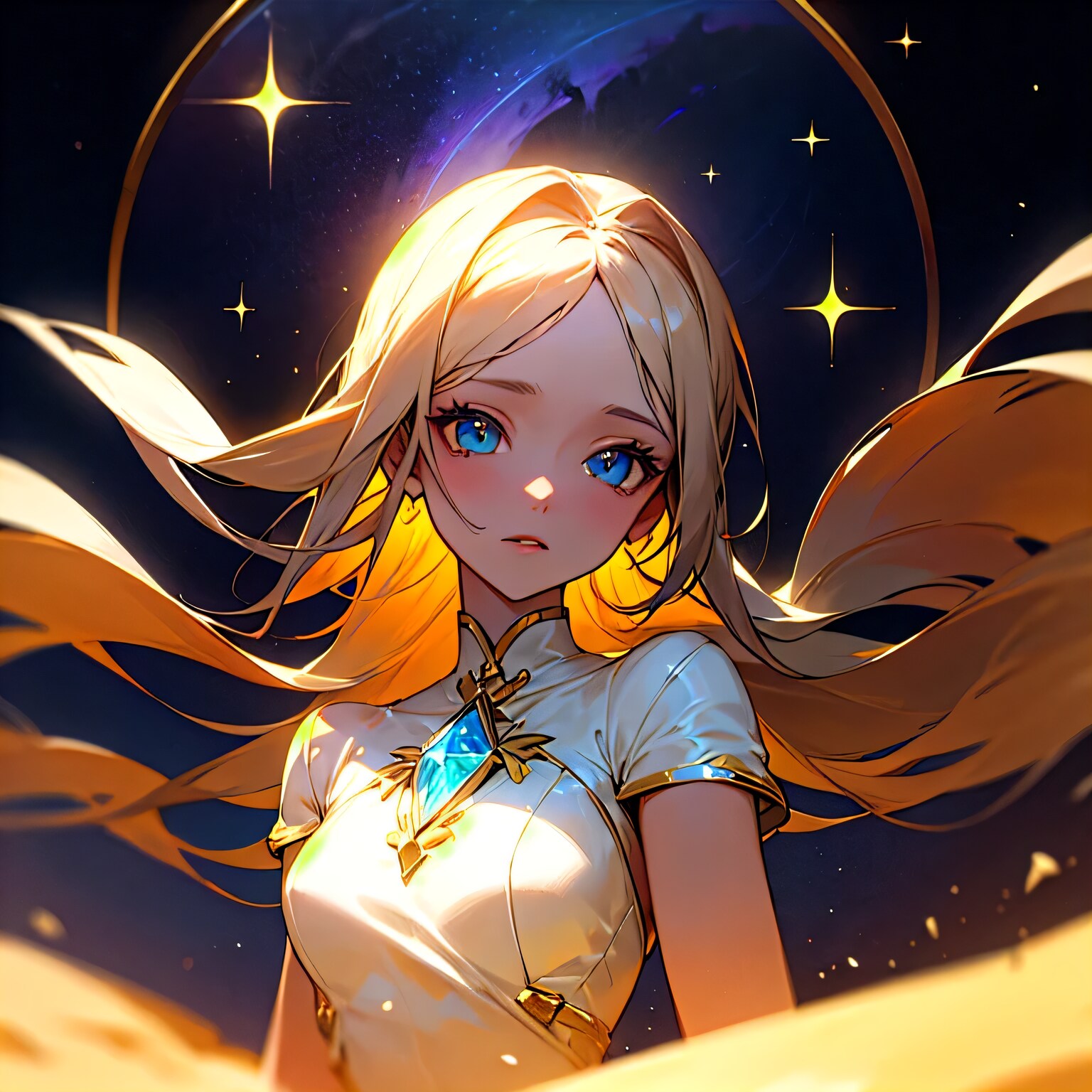 金髪ロングの砂漠のダンサー | の人気AIイラスト・グラビア