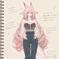 ファッションスケッチ――うちの子パンツルック1 4枚目
