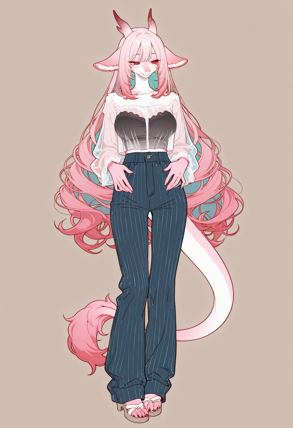 ファッションスケッチ――うちの子パンツルック1