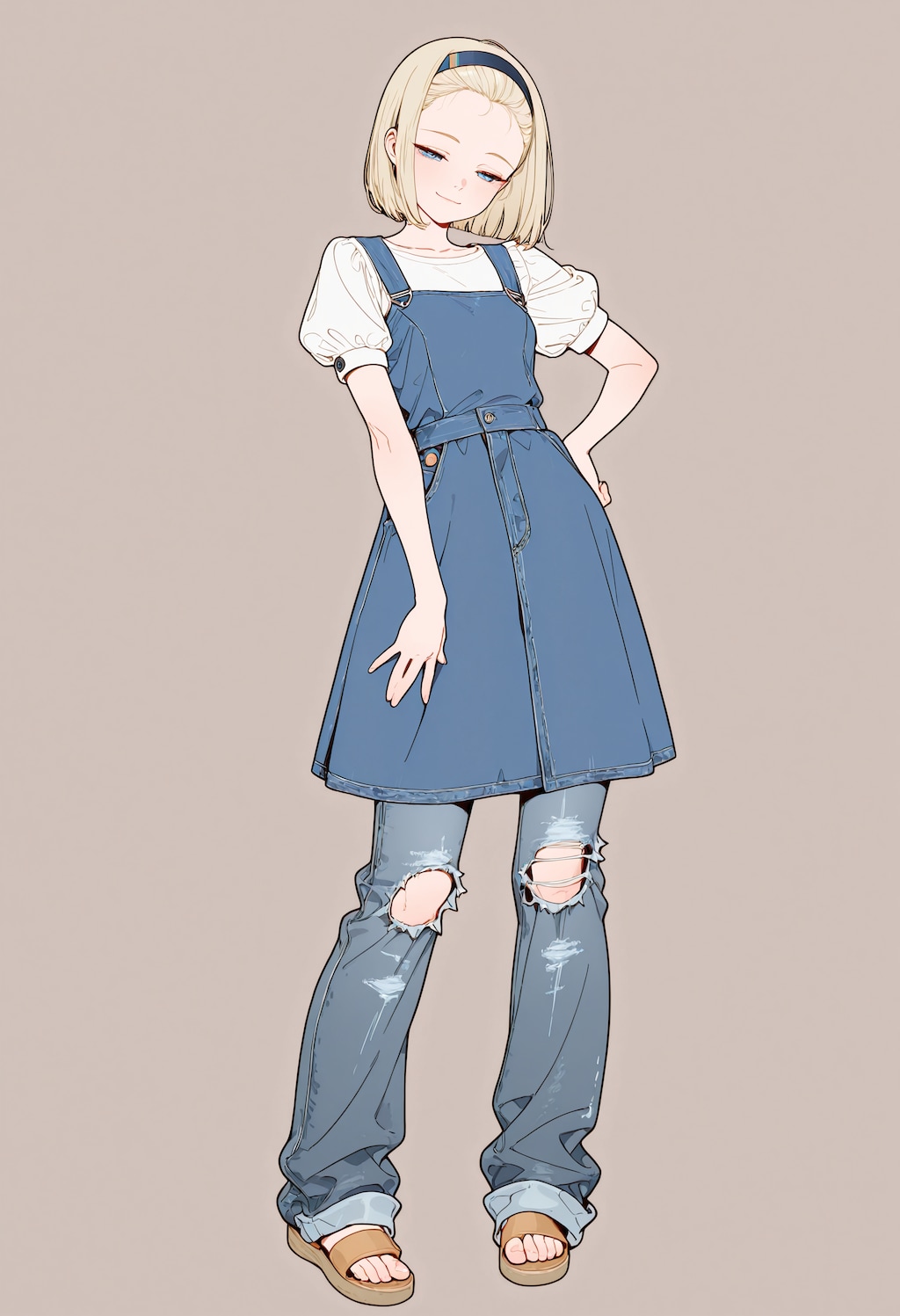 ファッションスケッチ――うちの子パンツルック1