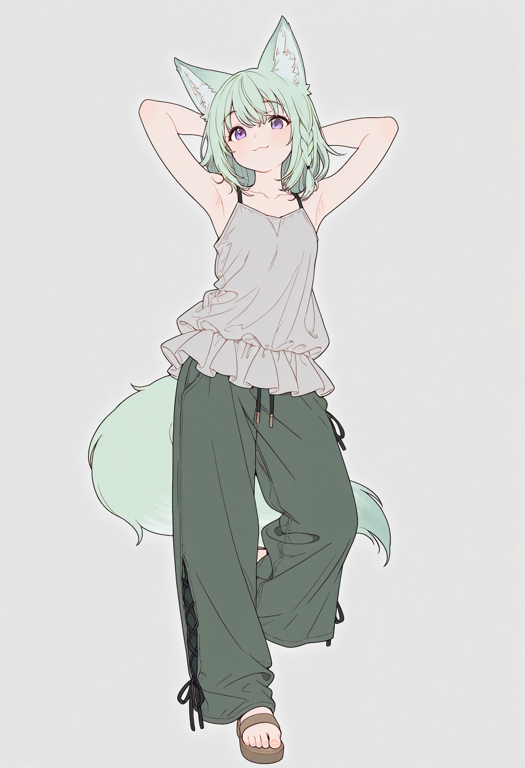 ファッションスケッチ――うちの子パンツルック1