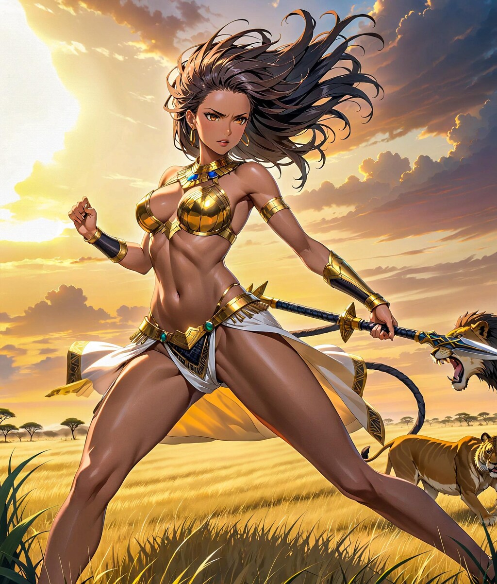 サバンナ戦士　10年後のサリンさんですよー🖤逞しく美しい女王