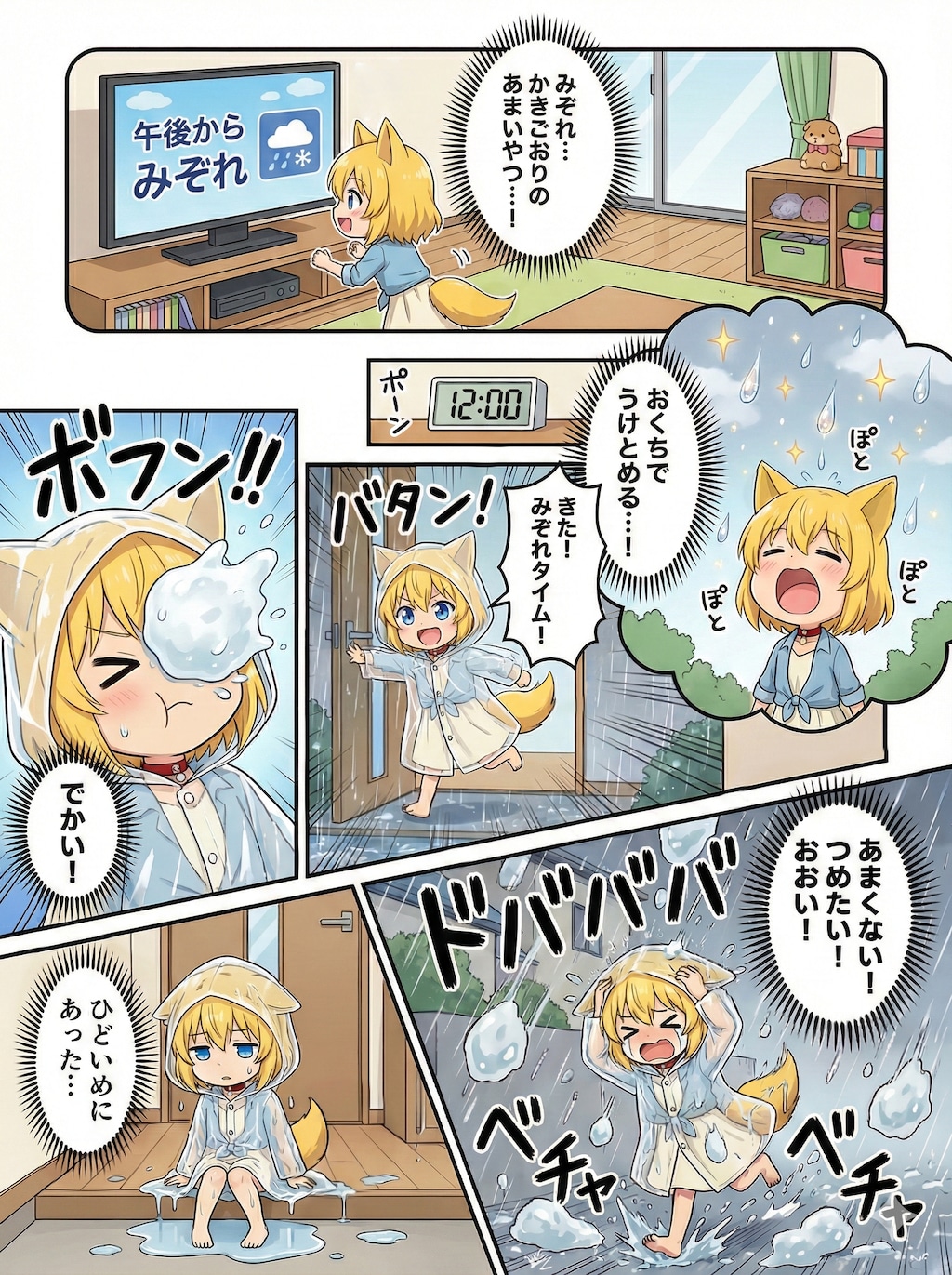 みぞれに裏切られるキツネ