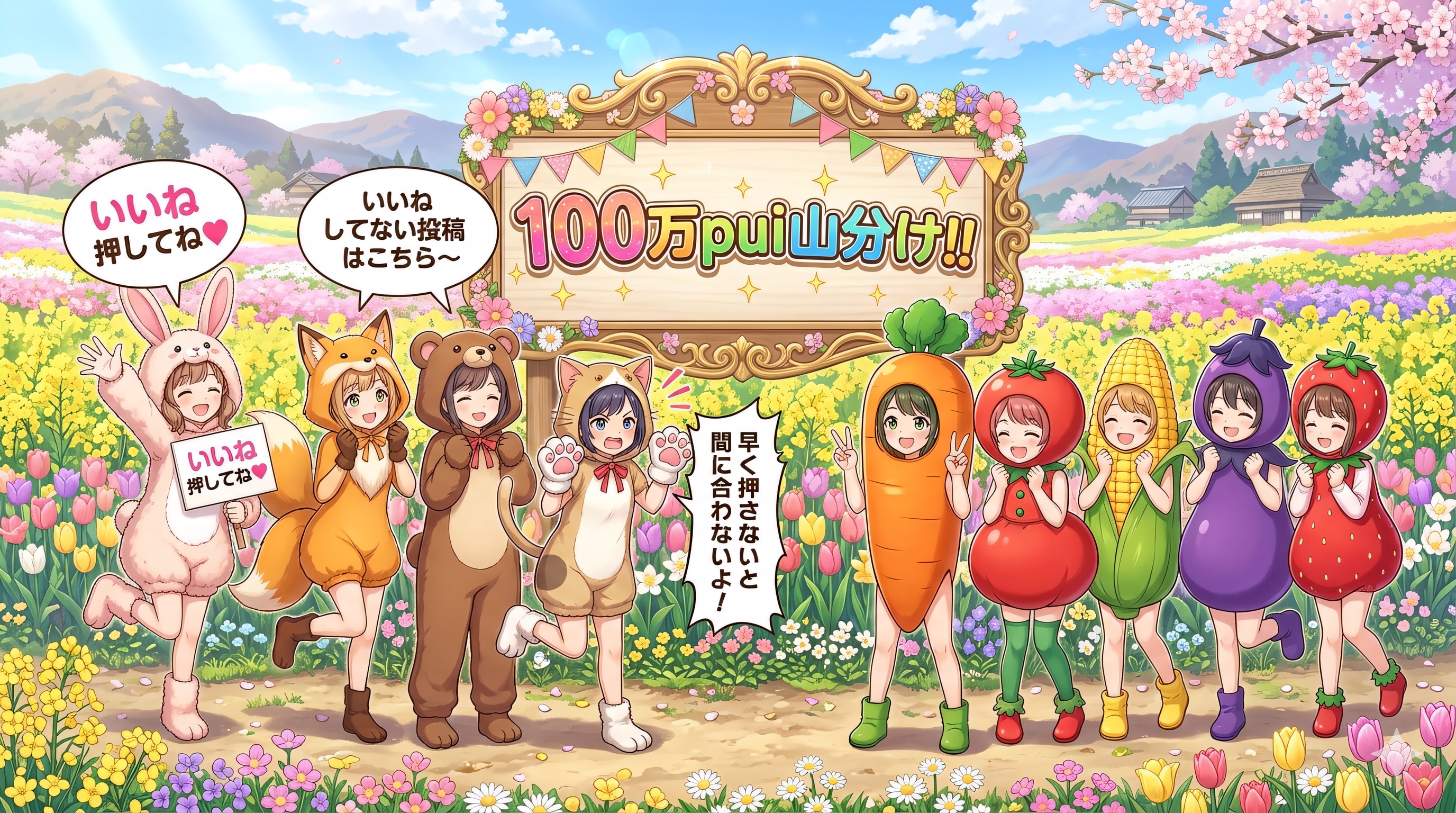 #100万puiを山分けだ～！ | の人気AIイラスト・グラビア