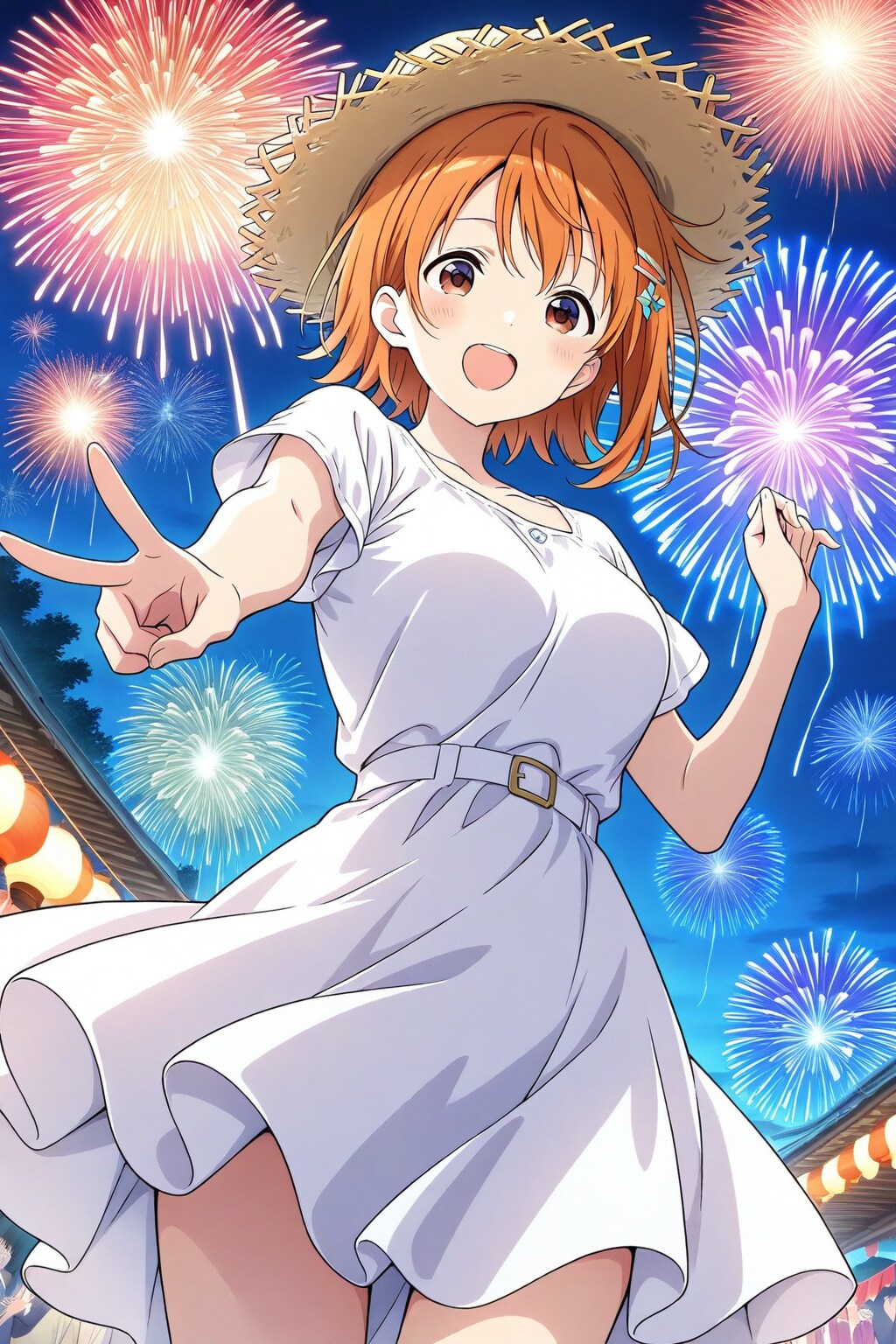 打上花火とピースサイン(BEHIMOTH)