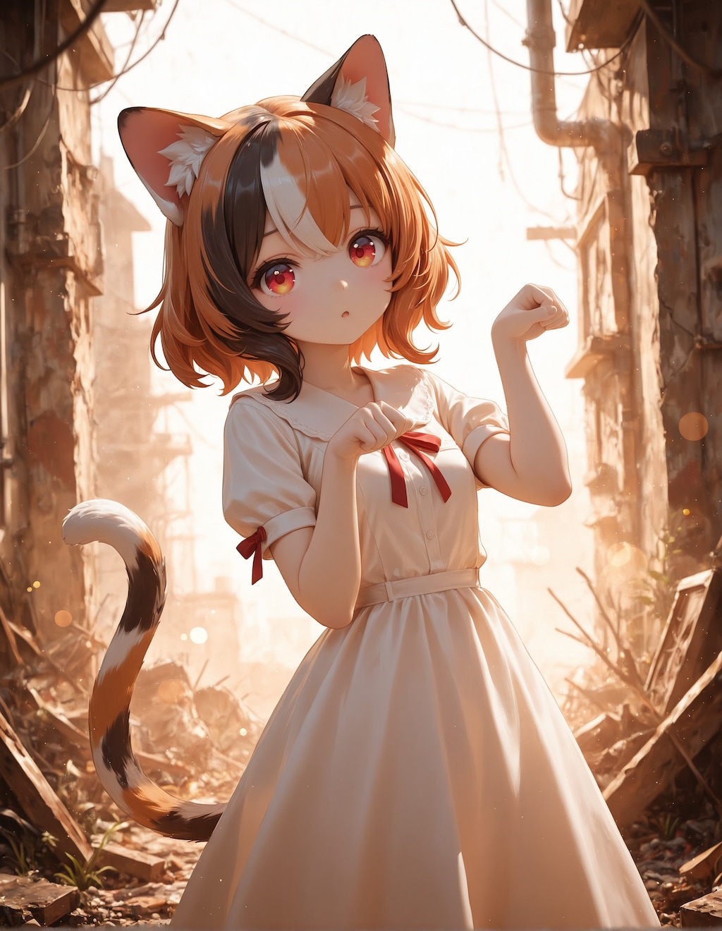 廃墟暮らしの三毛猫ちゃん