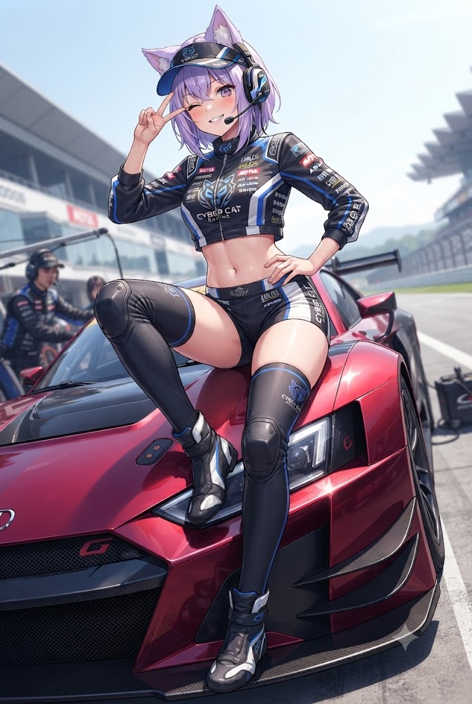 ボンネットの上のレースアンバサダーのシス