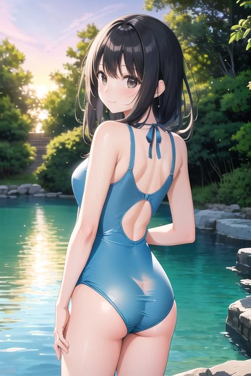 水色のスクール水着