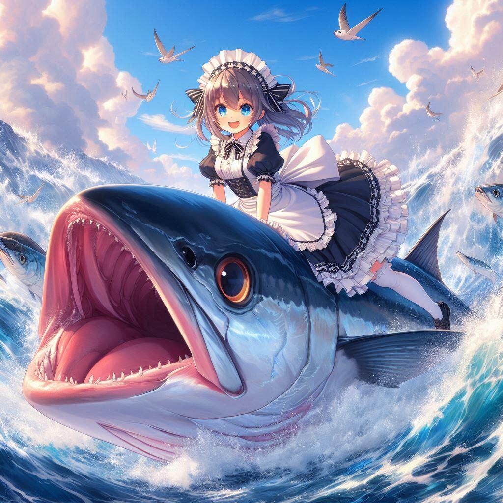マグロ乗りのメイド