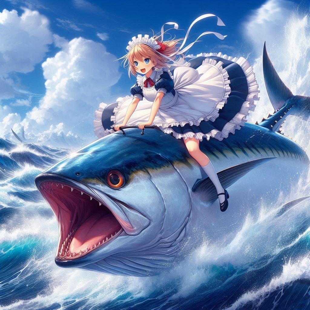 マグロ乗りのメイド
