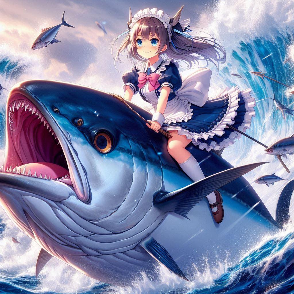 マグロ乗りのメイド | の人気AIイラスト・グラビア