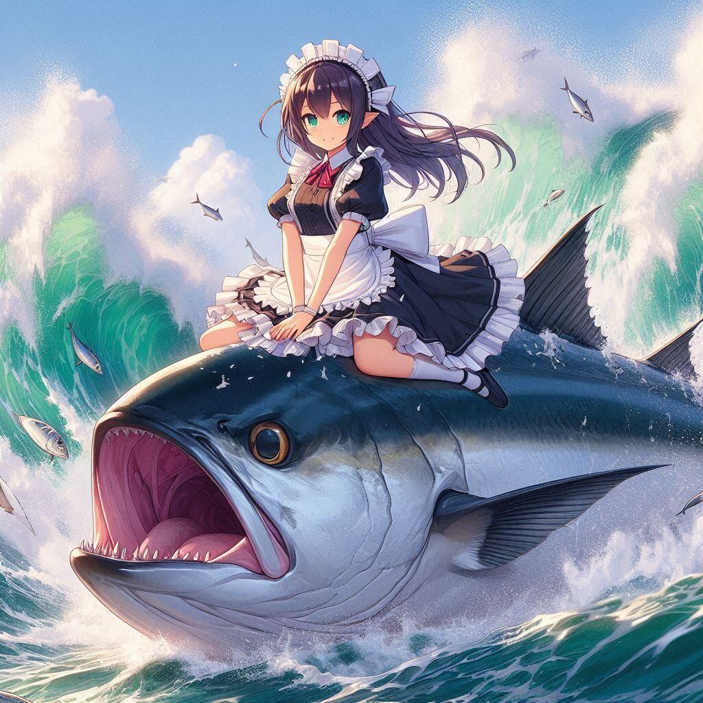 マグロ乗りのメイド
