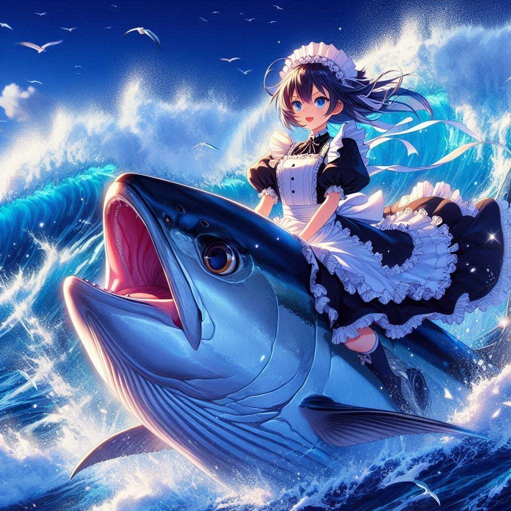 マグロ乗りのメイド
