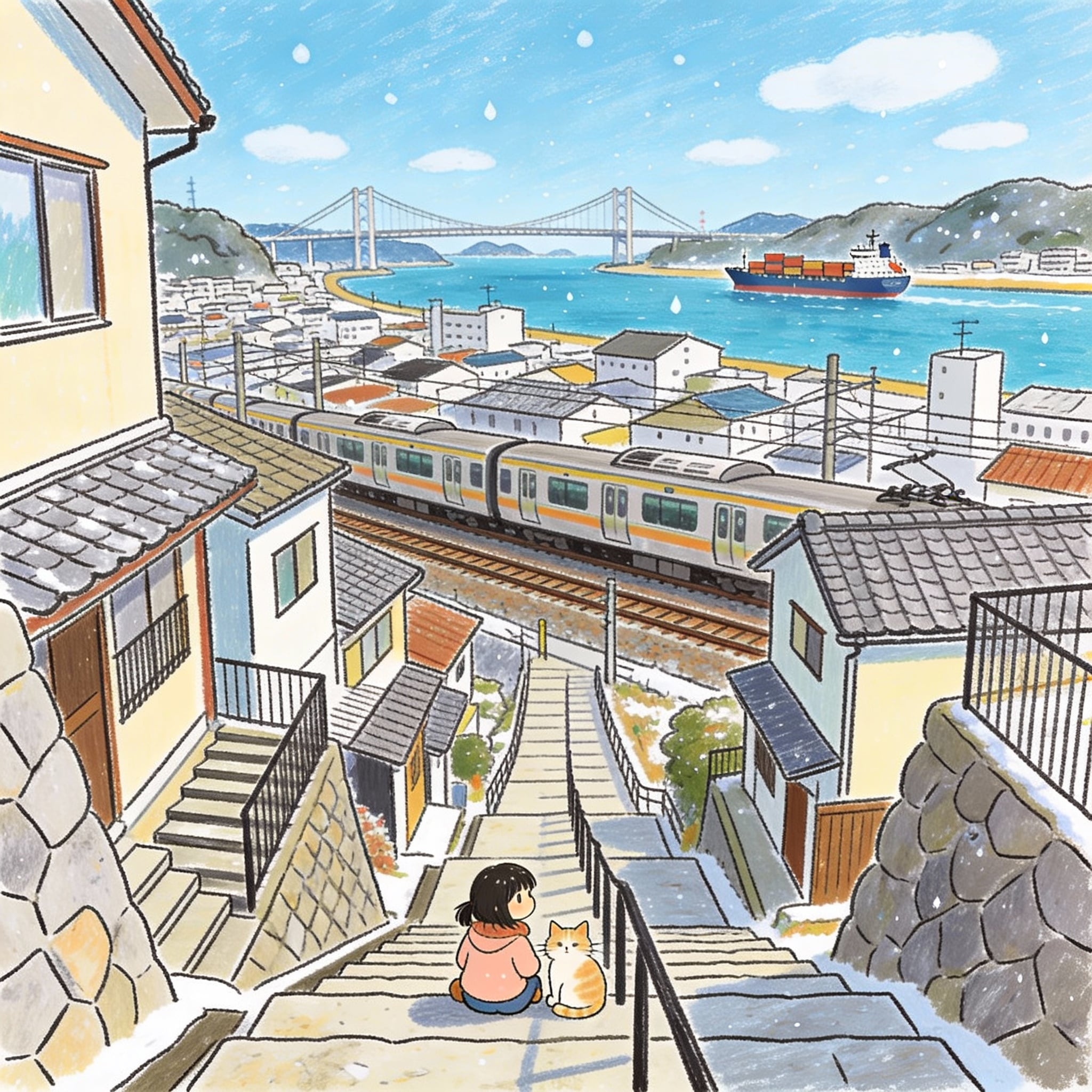 海の見える街25 | の人気AIイラスト・グラビア