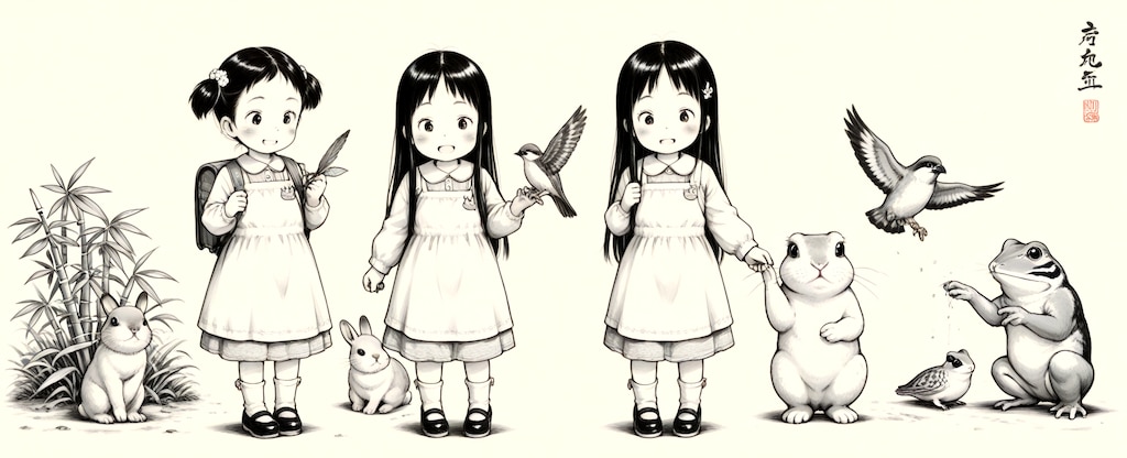 鳥獣少女戯画