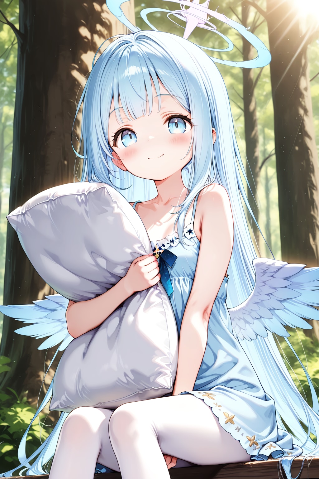 聖なる枕を胸に抱き