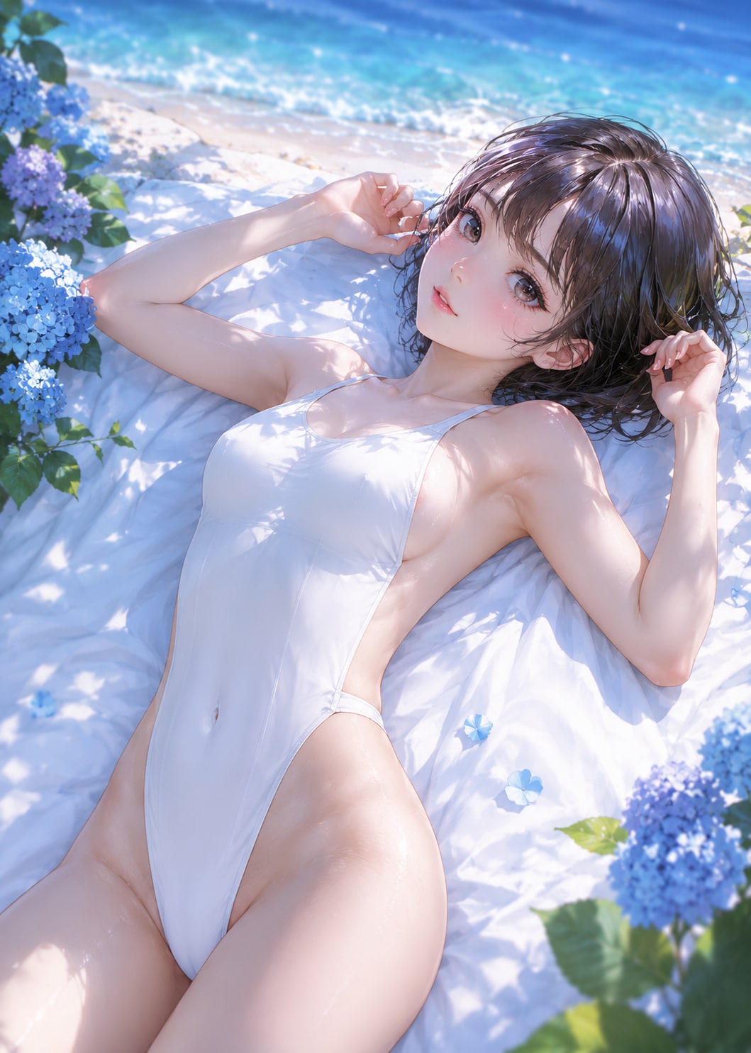 白い水着