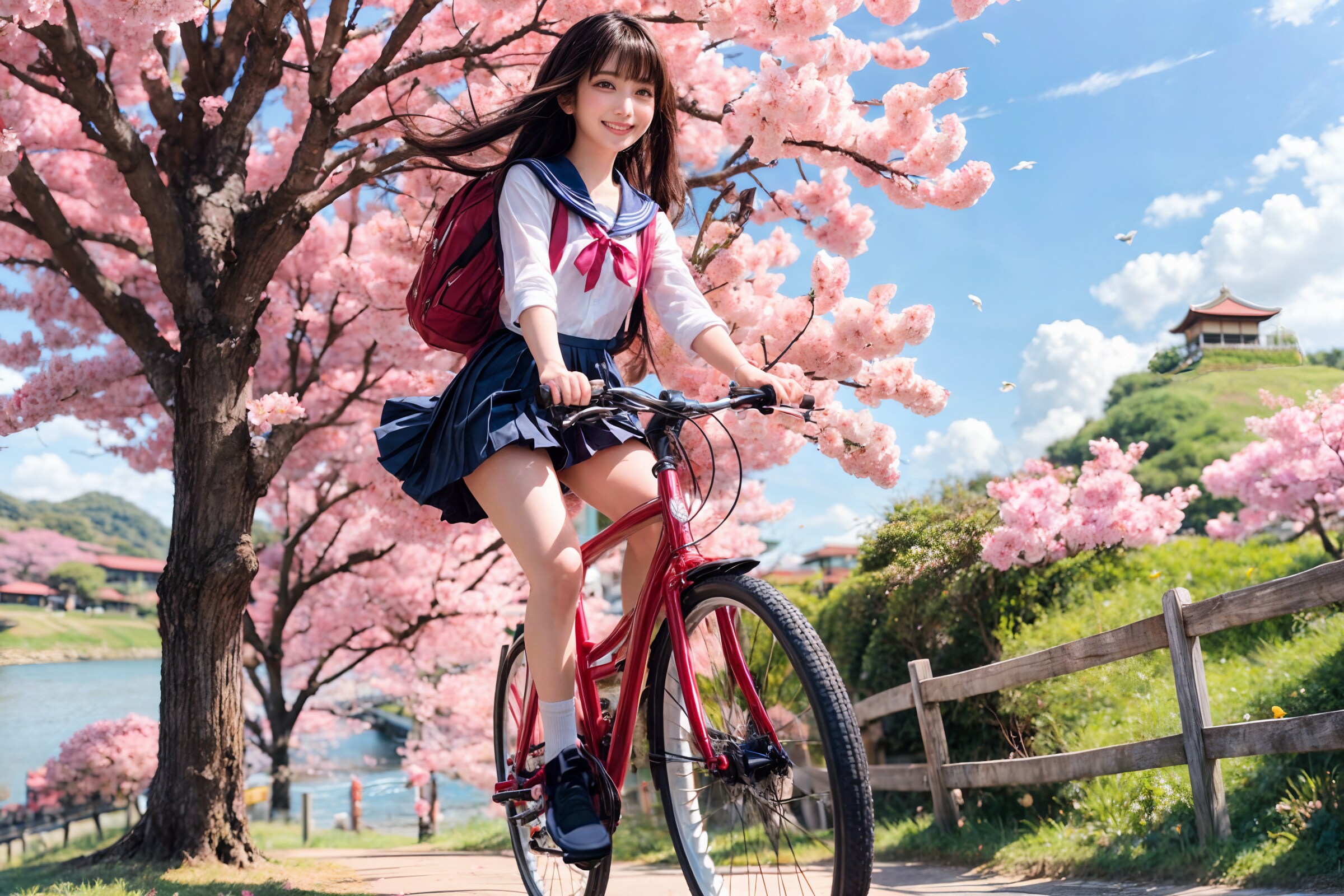 桜の通学路