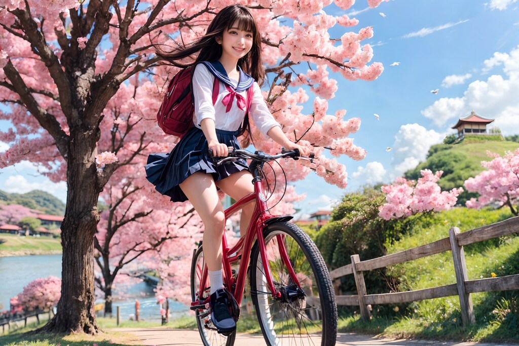 桜の通学路