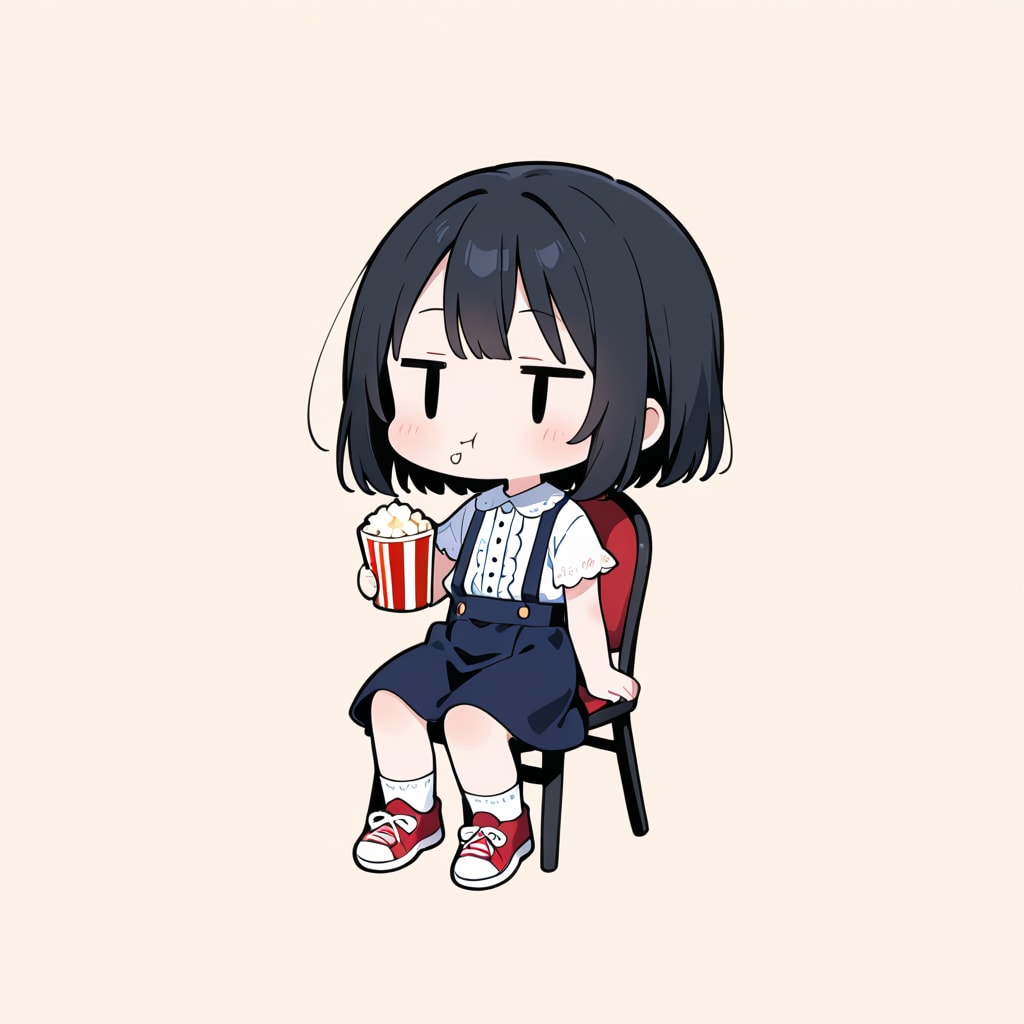 ポップコーンを食べる