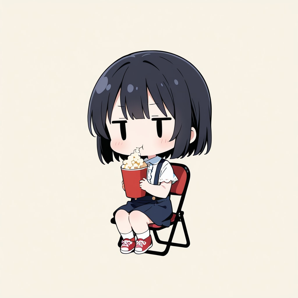 ポップコーンを食べる