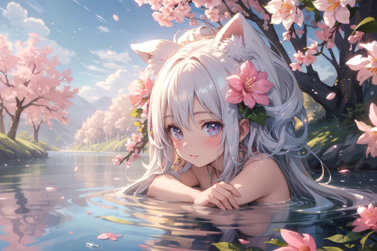 桜の泉でケモ耳の妖精は人化を覚えた。