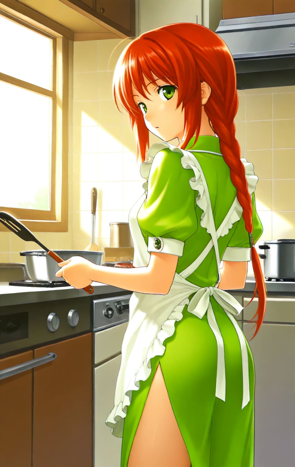 料理をする女の子