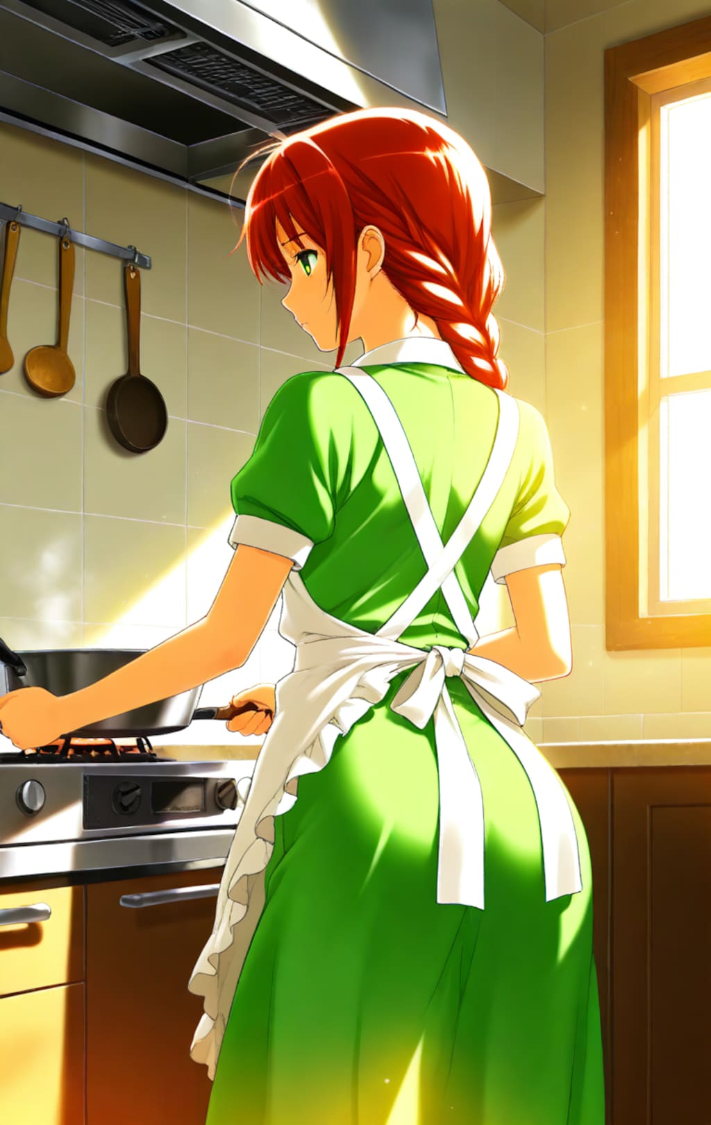 料理をする女の子