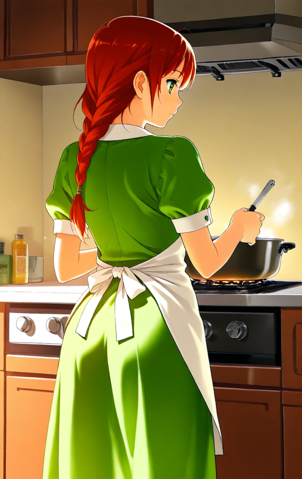 料理をする女の子