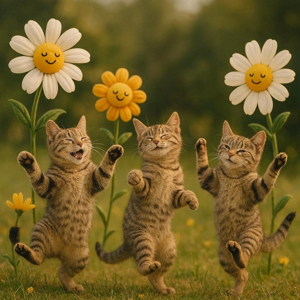 ダンシングフラワーと猫