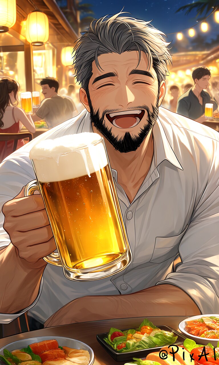 仕事帰りの一杯 | の人気AIイラスト・グラビア