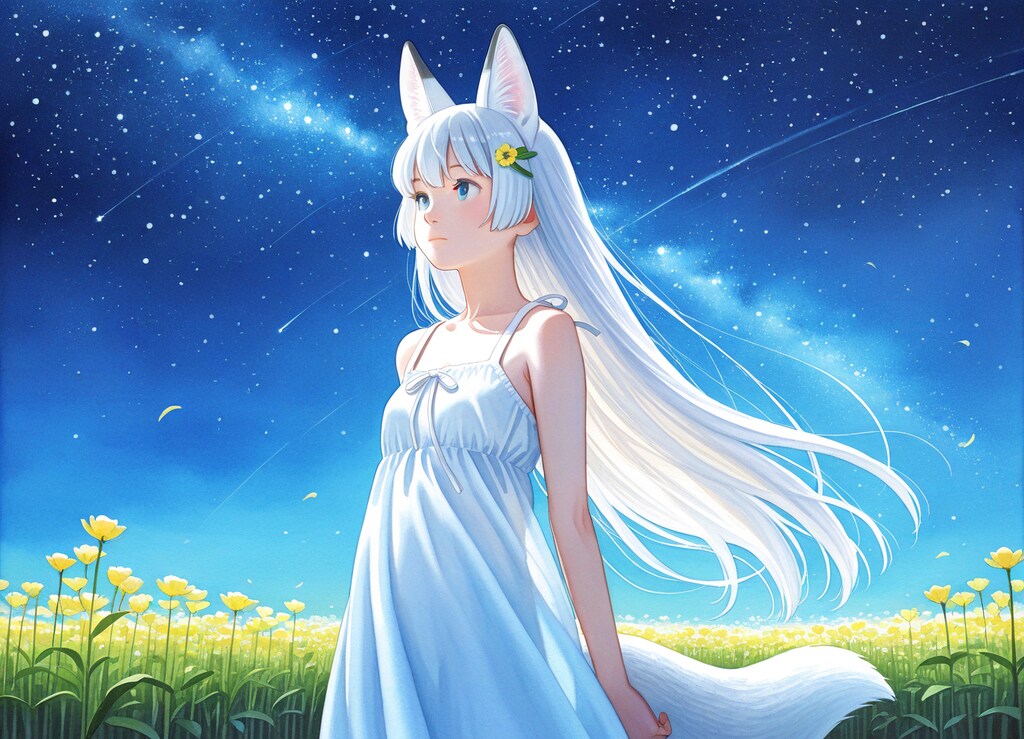 菜の花と星明かり