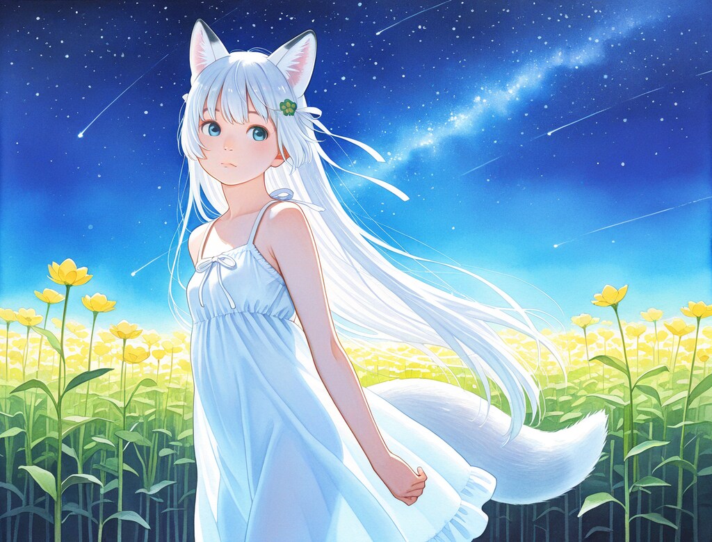 菜の花と星明かり
