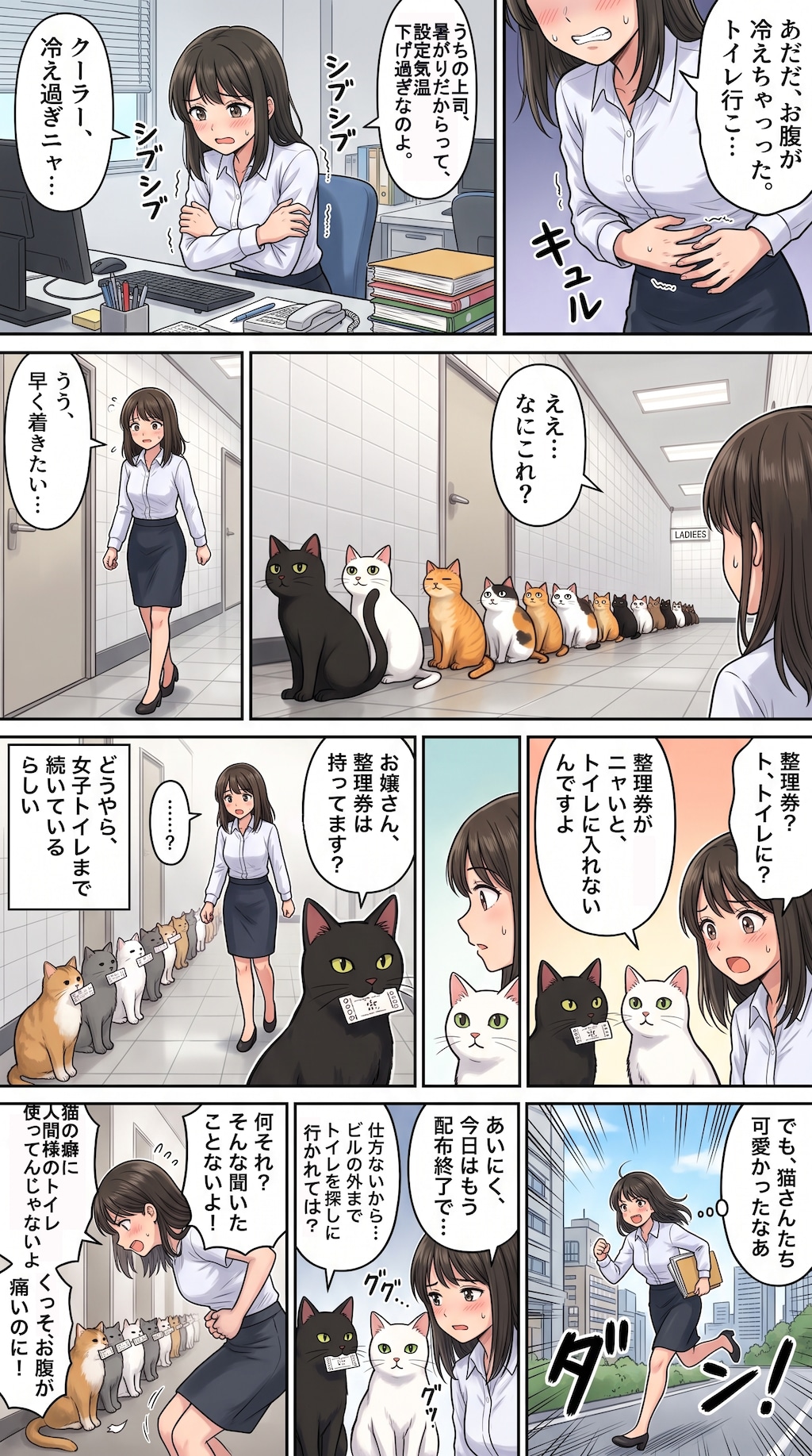猫さんがトイレの前で大行列の巻